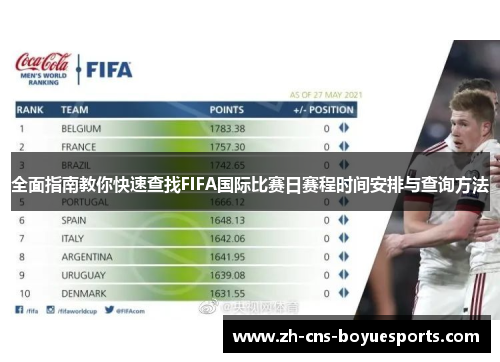 全面指南教你快速查找FIFA国际比赛日赛程时间安排与查询方法